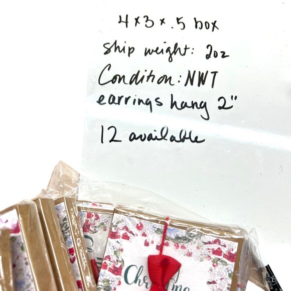 Rarelove Christmas Lobster Earrings Gift Set With Card Red Bow NWB - Picture 5 of 9
